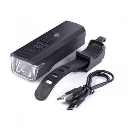 Полная картинка товара   comiron фонарь передний "digital"; свет: 260lm; аккум 1500 mah, type-c;  ip67 