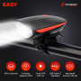 Полная картинка товара   comiron фонарь передний "easy", 250lm; аккум 1200 mah, usb, сигнал 140 db,  