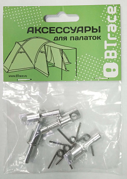 Иконка картинка товара   btrace концевики дуг алюминий ø 11 мм + стоппер в алюминивую дугу 11 мм для резинки (по 4 шт) at021