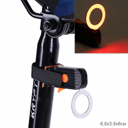 Полная картинка товара   comiron фонарь задний "ring" суперлегкий; свет led; аккум 250mah; ip64 