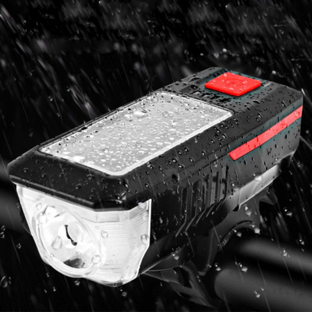 Полная картинка товара   comiron фонарь передний "sun2", 350lm; аккум 2000 mah usb сигнал 120дб solar 
